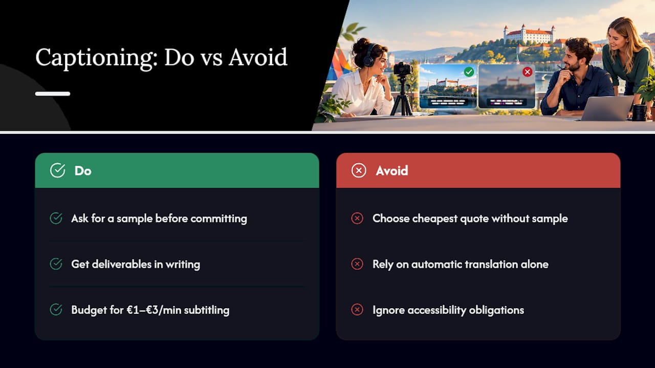 Cutting corners on captions costs more than it saves — overview diagram