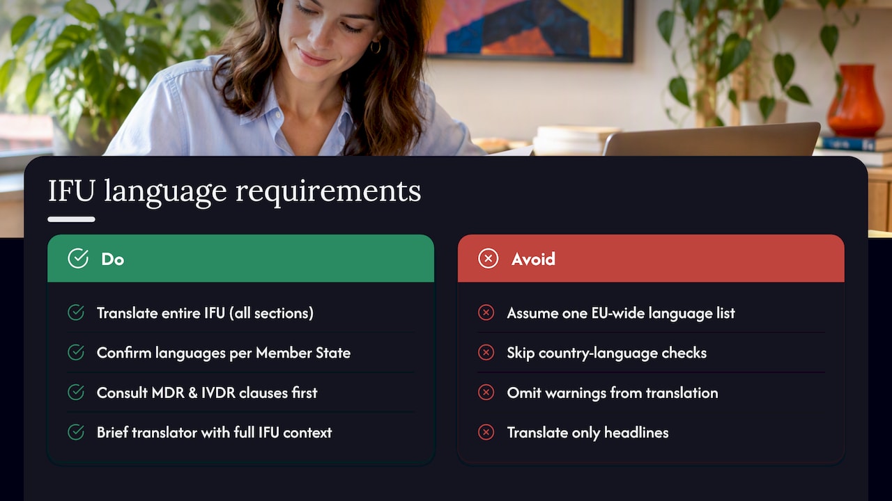 What the MDR and IVDR require for IFU languages — overview diagram