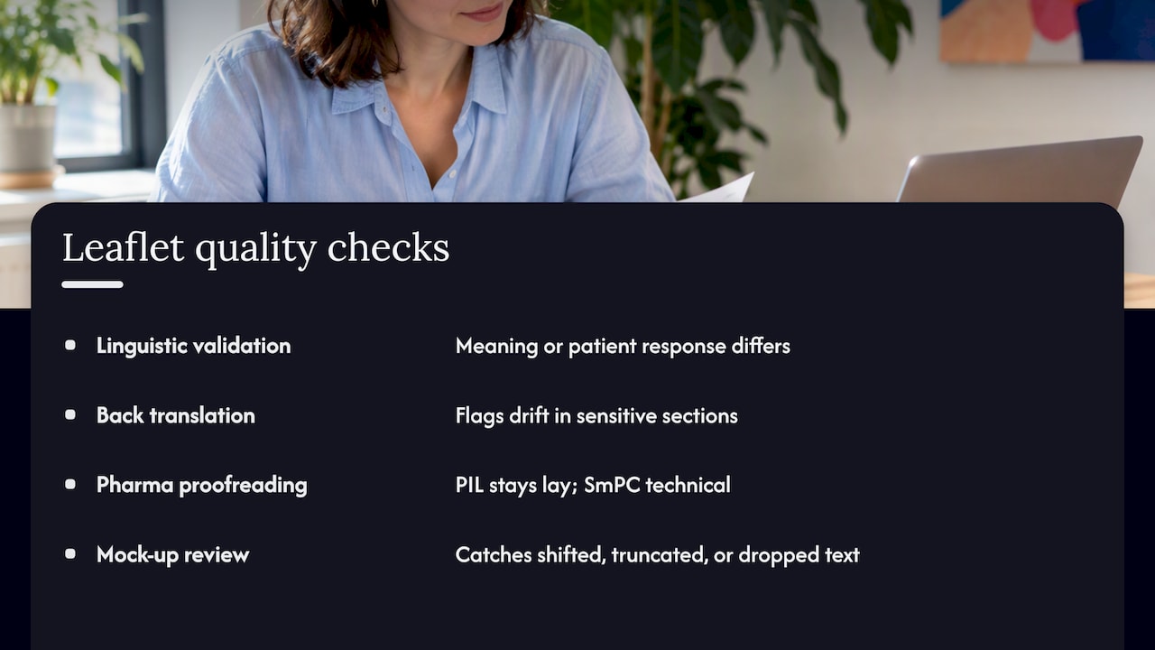 Four quality checks for package leaflets
