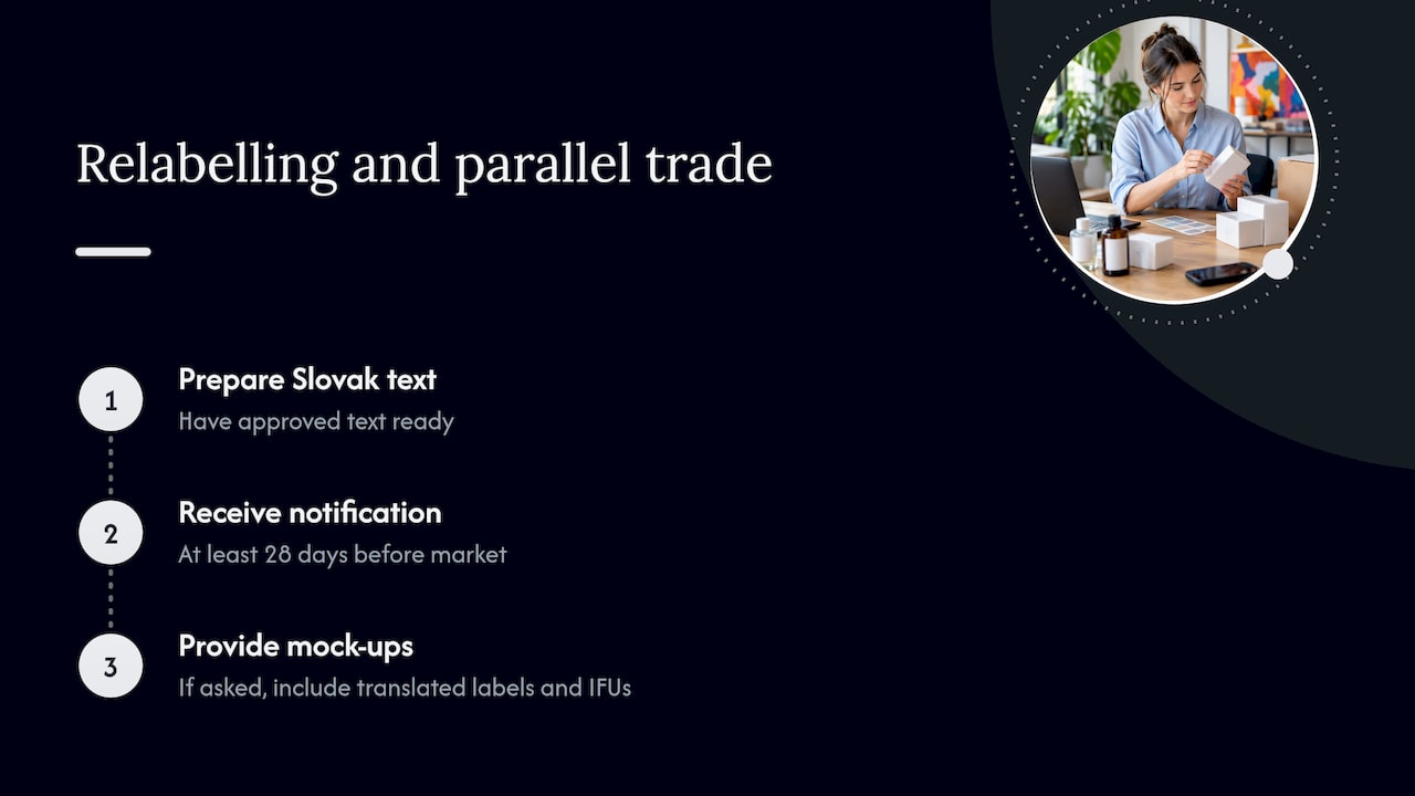 The sneaky one: relabelling and parallel trade — overview diagram