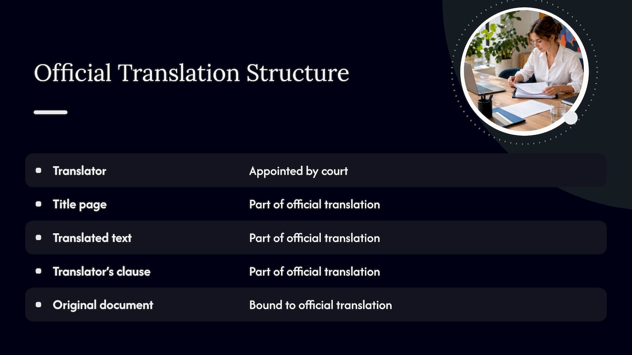 Parts of a Slovak official translation